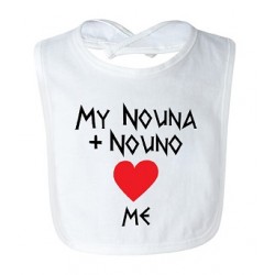 My Nouna + Nouno Love Me  - Greek Feeding Bib 
